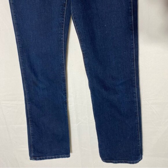 Wrangler Q Baby Dark Wash Mid Rise Elastic Waistband Straight Leg Jeans 4 - Picture 12 of 15